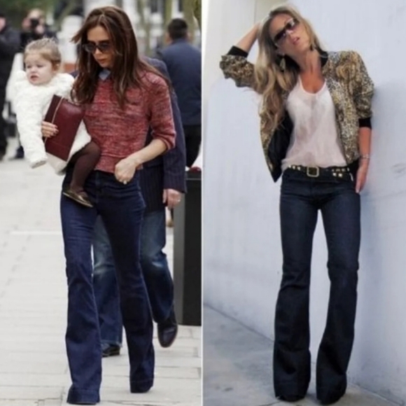 J BRAND "Lovestory" Low-Rise Bell Bottom jeans #722C032 dark denim 28x36L NWT - Picture 3 of 14